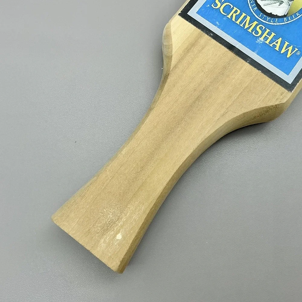 Scrimshaw Pilsner Style Beer Tap Handle Wood Blue Bar Pub Decor USA Collectible